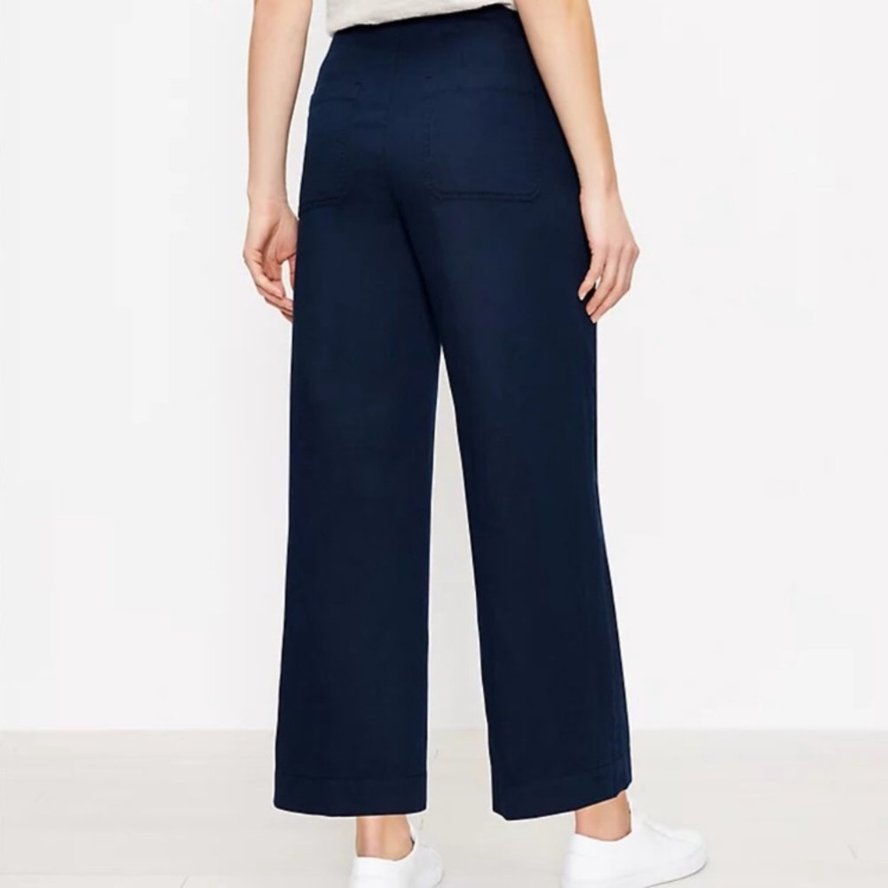 LOFT navy wide leg - Picture 1 of 5